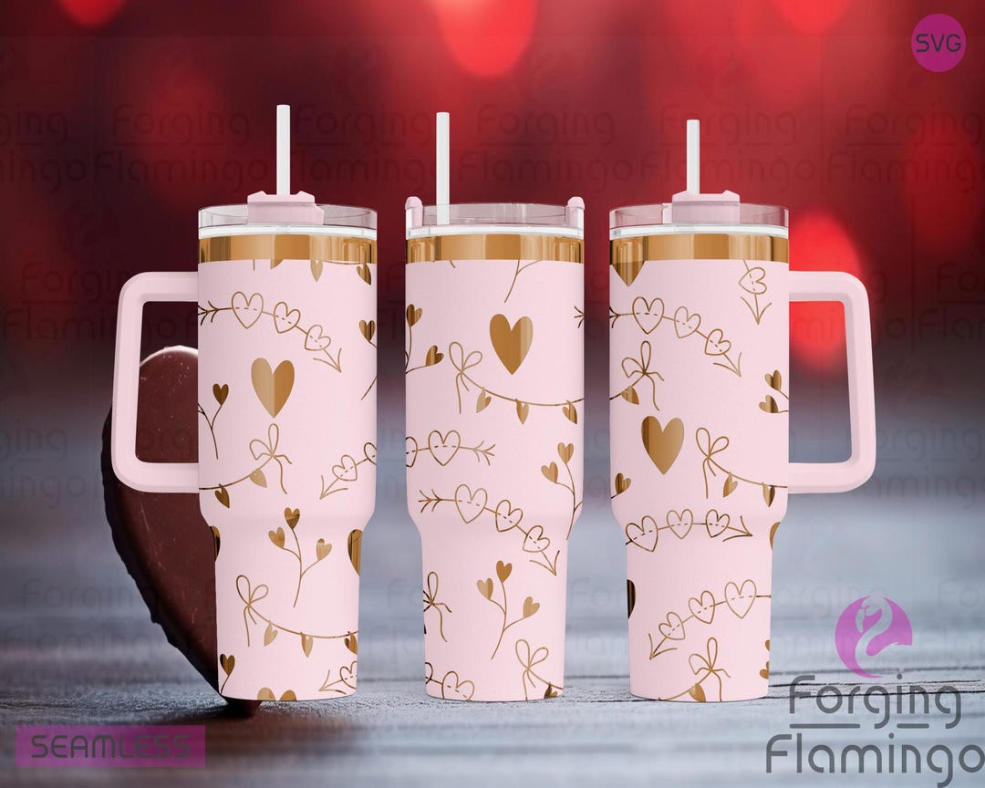 Boho Valentines Laser Engraved Seamless Full 20/30/40oz Tumbler Wrap ...