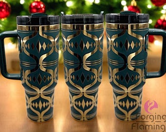Vaso térmico de acero inoxidable de 1,2 litros (40 oz) con pajita, grabado láser y diseño de lágrima en forma de lágrima de la sección de ofertas.