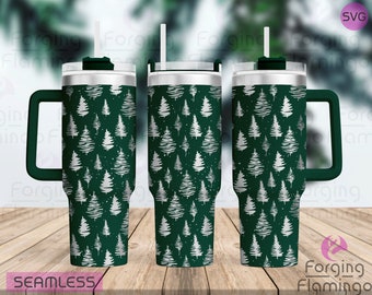 Christmas Trees Laser Engraved Seamless Full 20/30/40oz Tumbler Wrap, Digital Download, SVG, Rotary Laser
