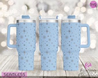 Stars & Snowflakes Laser Engraved Seamless Full 20/30/40oz Tumbler Wrap, Digital Download, SVG, Rotary Laser