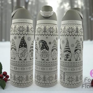 Owa|a Christmas Gnomes Laser Etched 24/32/40oz Stainless Steel Insulated Tumbler with Straw