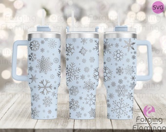 Snowflakes Laser Engraved Full 20/30/40oz Tumbler Wrap, Digital Download, SVG, Rotary Laser
