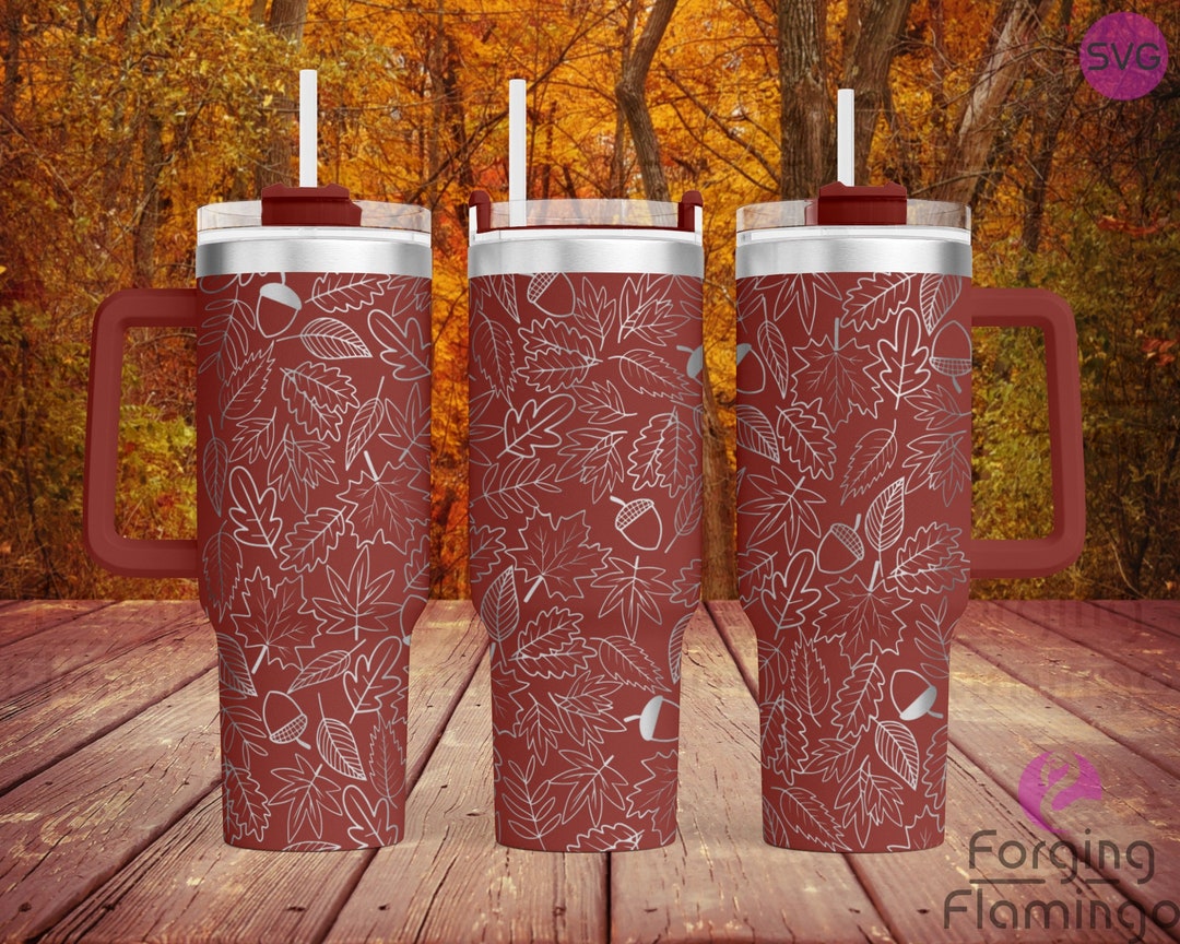Leaves & Acorns Themed Laser Engraved Full 20/30/40oz Tumbler Wrap ...