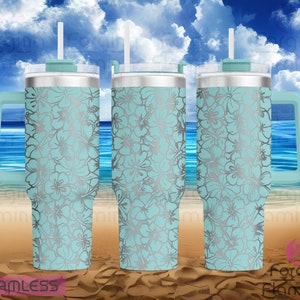 Hibiscus Flowers Laser Engraved Seamless Full 20/30/40oz Tumbler Wrap, Digital Download, SVG, Rotary Laser