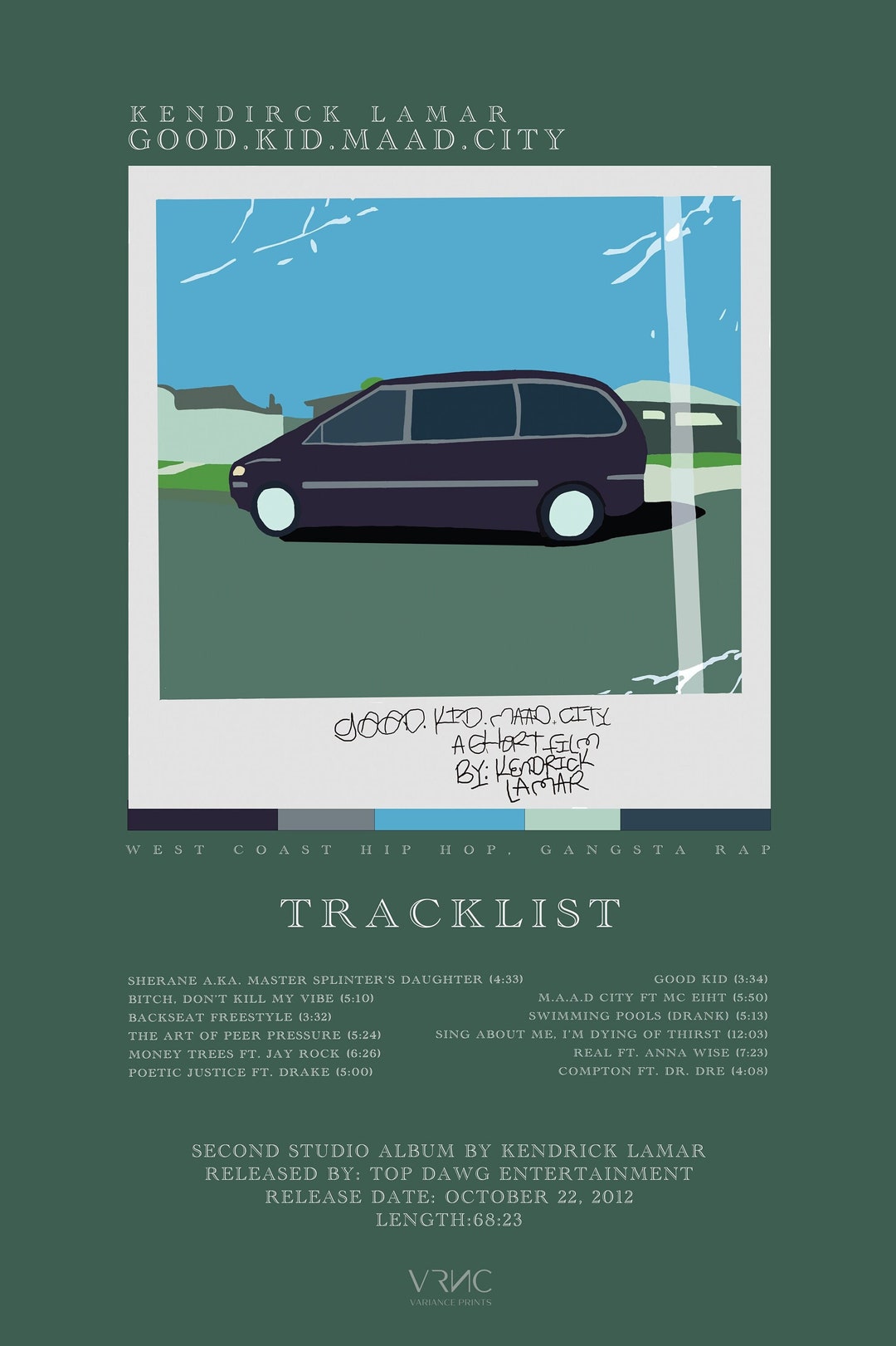 Kendrick Lamar Good Kid Maad City Minimalist Album Poster Etsy Canada