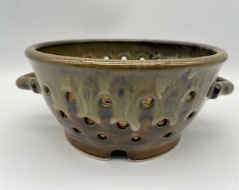 Handmade Art Pottery Berry Bowl Colander