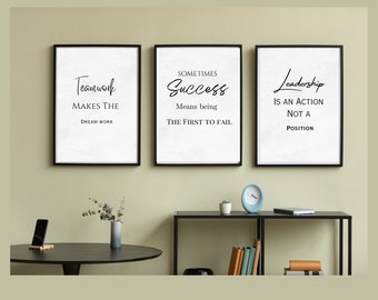 Office Motivational digital prints, set of 3