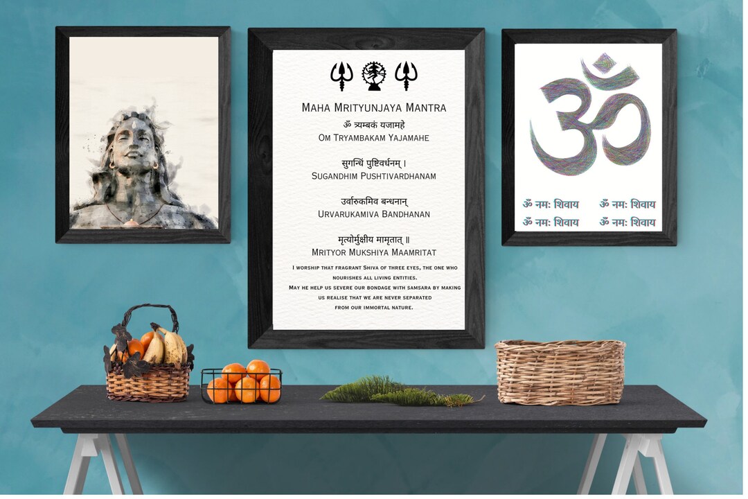 Lord Shiva Wall Decor hindu God Set of 4 Prints for Home - Etsy