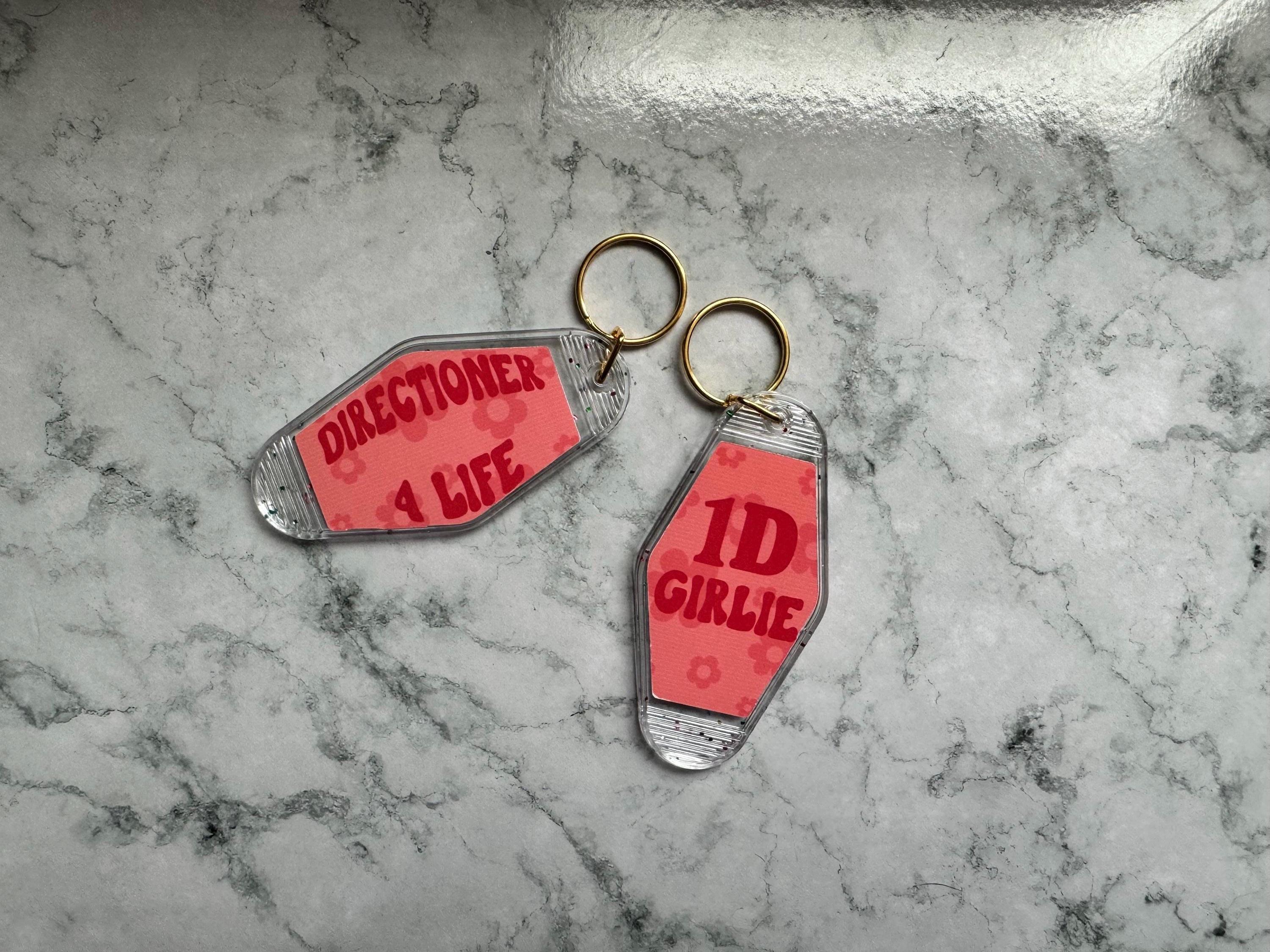 One Direction Motel Style Keychain (**NEW** Choose Your Keychain Color ...