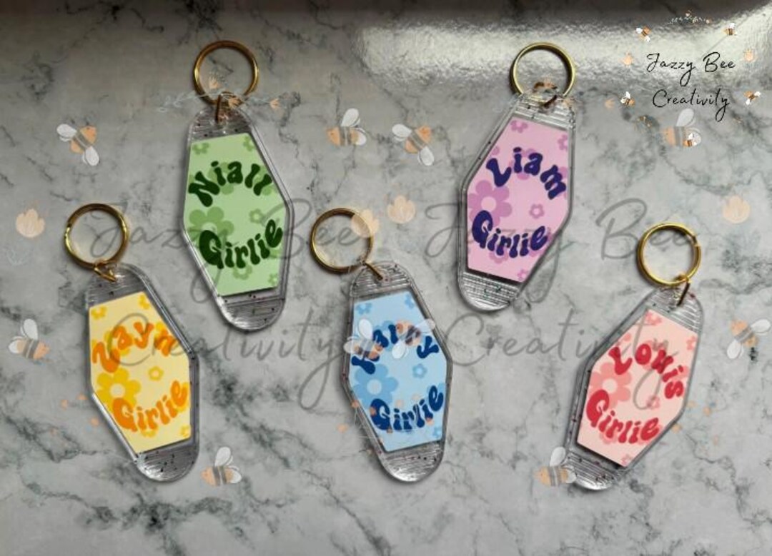 One Direction Motel Style Keychain (**NEW** Choose Your Keychain Color ...