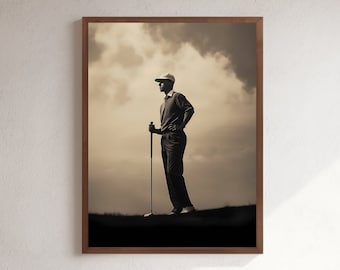 Golf Poster Vintage Golf Wall Art Golfer Print Antique Golf Posters Golf Player Rustic Wall Art Golfing Vintage Wall Art Golf Course Prints