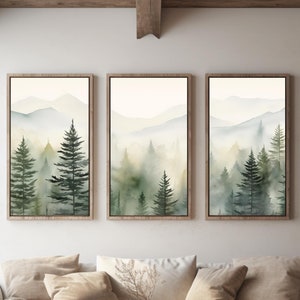 Salbei Grün Wand Kunst, Aquarell Blue Ridge Mountains Wand Kunst Abstrakt Natur Poster, Wald Wand Kunst, Salbei Grün Poster Blue Ridge Mountains