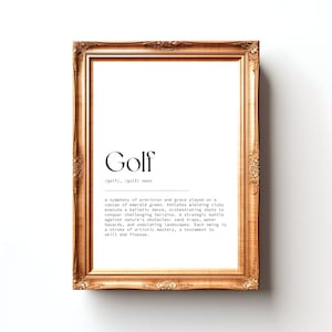 Golf Poster Golf Meaning Wall Art Golfing Print Golf Wall Art Golf Posters Golf Gift for Him Funny Golf Wall Art Poster for Golfers Gift Art