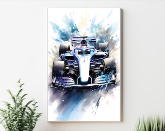 Maskulin F1-väggkonst: Formel 1-affisch (digital nedladdning)