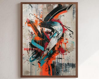 Graffiti Wall Art Printable: Abstract Graffiti Poster (Digital Download)