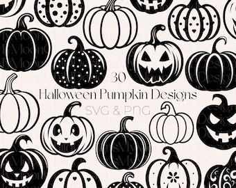 Pumpkin SVG Bundle: Halloween Pumpkin Clipart (Digital Download)