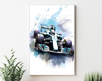 Akvarell F1-väggkonst: Formel 1-poster (digital nedladdning)