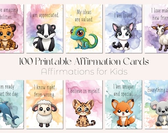Affirmation Cards for Kids Printable Kids Affirmation Cards Positive Affirmation Cards for Kids Printable Affirmation Cards for Children PNG