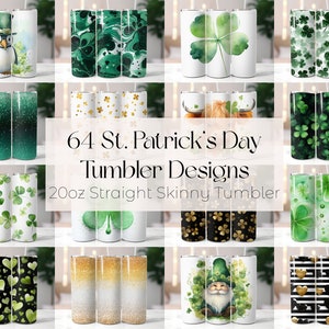 St Patricks Day Tumbler Wrap Bundle St Patricks Day Tumbler Sublimation Designs Shamrock Tumbler Wrap Clover Tumbler PNG St Patricks Day PNG