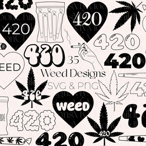 Bundle SVG Weed : 420 cannabis PNG (téléchargement numérique)