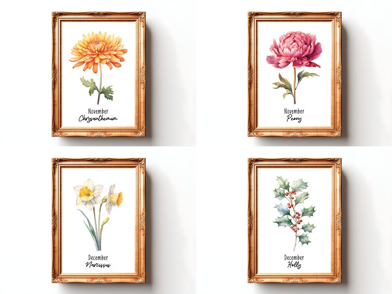 Birth Month Flower Print Watercolor Birth Flower Poster Birth Month Flower Wall Art Birth Flower Bouquet Print Birth Month Flower SVG Flower

This Digital Product includes a bundle of 24 Watercolor Birth Month Flower Print wall art printable designs.