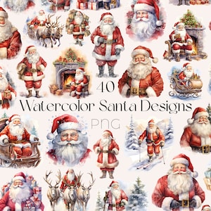 Clipart de Papai Noel em Aquarela Clipart de Natal em Aquarela Clipart de Papai Noel em Natal Clipart de Papai Noel em Aquarela Clipart de Inverno em Aquarela Papai Noel PNG