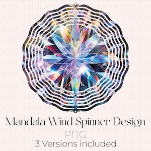 Anneau à vent kaléidoscope en diamant PNG essoreuse à vent mandala en diamant Design sublimation kaléidoscope arc-en-ciel essoreuse à vent mandala néon