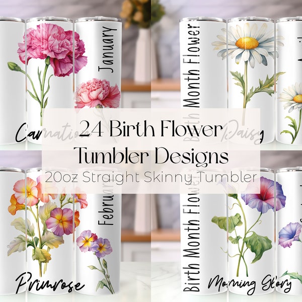 Birth Month Flower Tumbler Wrap Bundle Birth Month Flower svg Birth Flower Tumbler PNG Birth Month Flower Clipart Floral Tumbler Wrap Flower