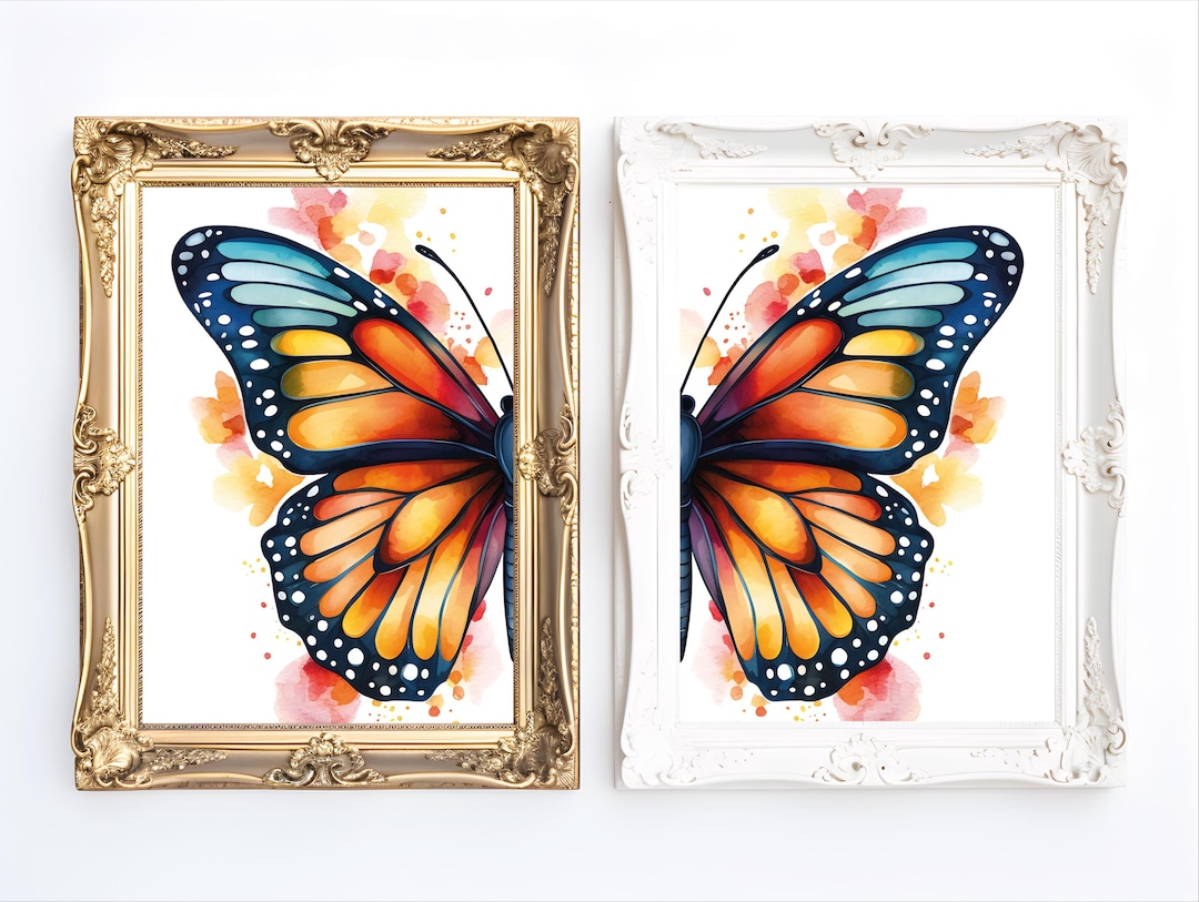 Monarch Butterfly Triptych Wall Art Watercolor Monarch Butterfly Print ...