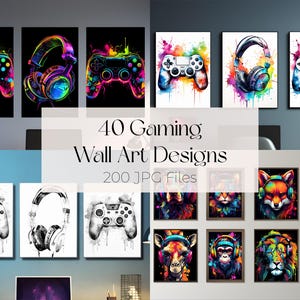 Gaming Poster Bundle Neon Gaming Prints Gaming Wandkunst Gaming Zimmer Dekor Gamer Geschenk Gaming Poster Neon Jungen Schlafzimmer Dekor Videospiel Druck