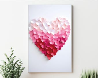 Light Pink Heart Wall Art: Coquette Room Decor (Digital Download)