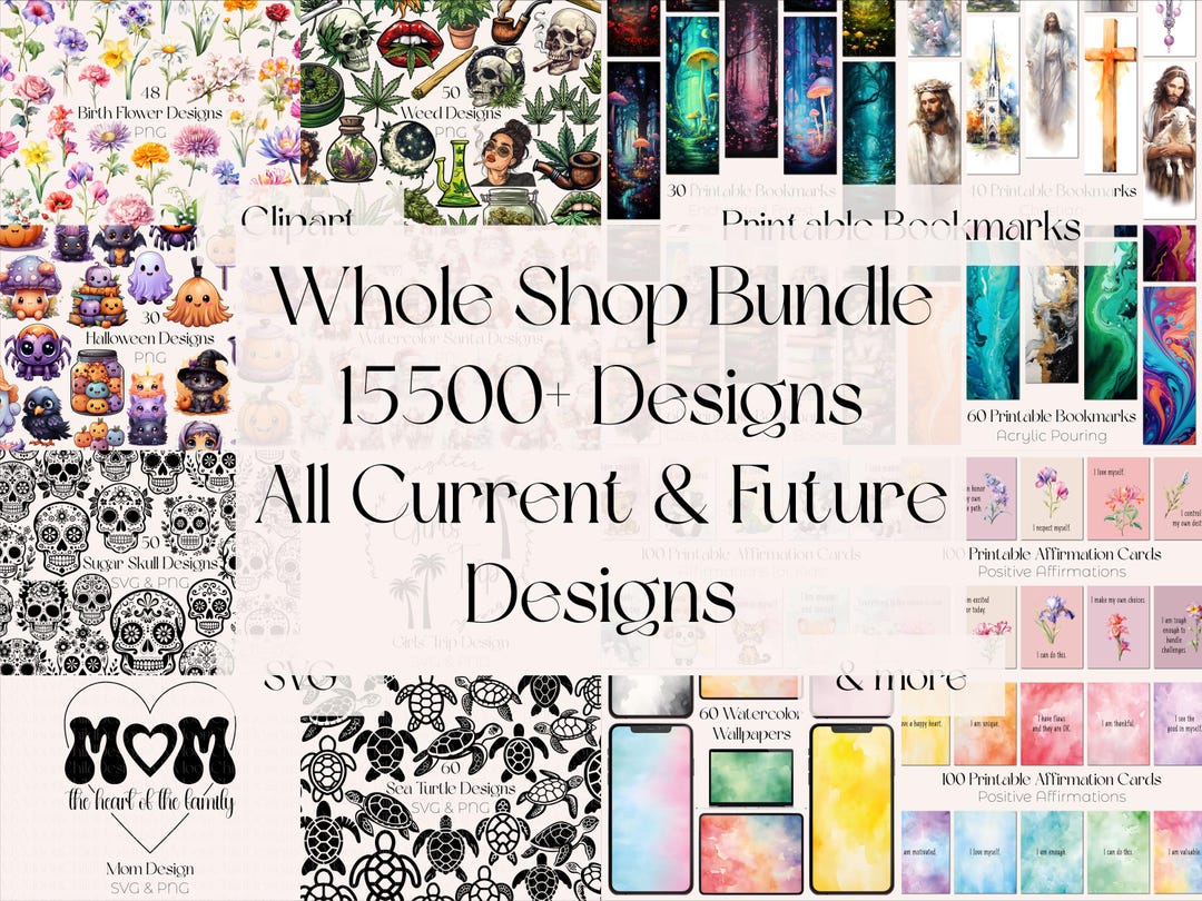 Whole Shop Bundle With Clipart, Tumbler Wraps, SVG & More – Current and ...