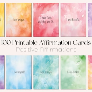 Cartes d'affirmation imprimables Cartes d'affirmation numériques Imprimables affirmations « Je suis » Cartes d'affirmation imprimables Mots-clés imprimables