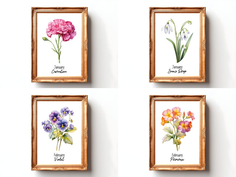Birth Month Flower Print Watercolor Birth Flower Poster Birth Month Flower Wall Art Birth Flower Bouquet Print Birth Month Flower SVG Flower

This Digital Product includes a bundle of 24 Watercolor Birth Month Flower Print wall art printable designs.