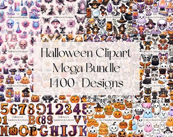 Cute Pastel Halloween Clipart Watercolor Halloween Cute Clipart Mega Bundle Cute Pastel Halloween Clipart Halloween PNG Kawaii Halloween PNG
