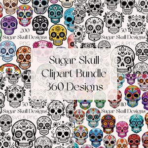 Bundle Sugar Skull SVG crâne de sucre mexicain Clipart Floral Sugar Skull SVG Day Of The Dead PNG Sugar Skull svg Dia De Los Muertos Clipart svg