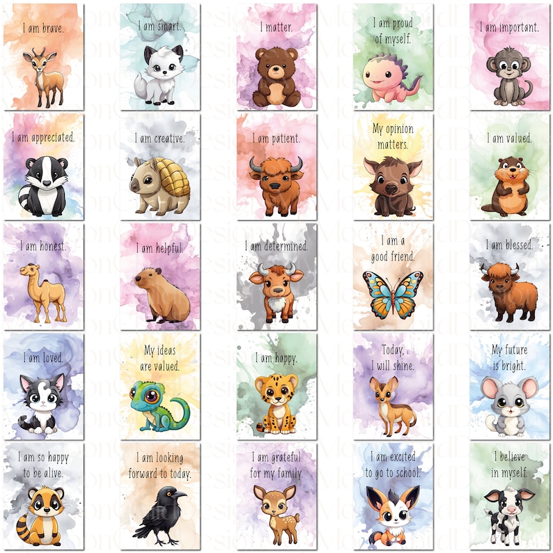 Affirmation Cards for Kids Printable Kids Affirmation Cards Positive Affirmation Cards for Kids Printable Affirmation Cards for Children PNG

This is a Digital Product that includes a bundle of 100 Positive Affirmation Cards for Kids.