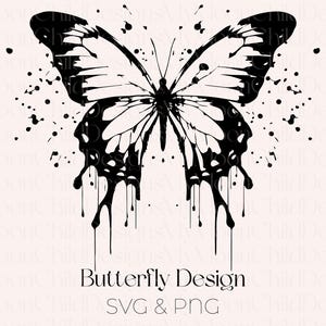 Aquarelle Splash papillon SVG mignon papillon Clipart papillon SVG coupe fichier pour Cricut papillon fichier PNG fête des mères cadeau pour maman chemise