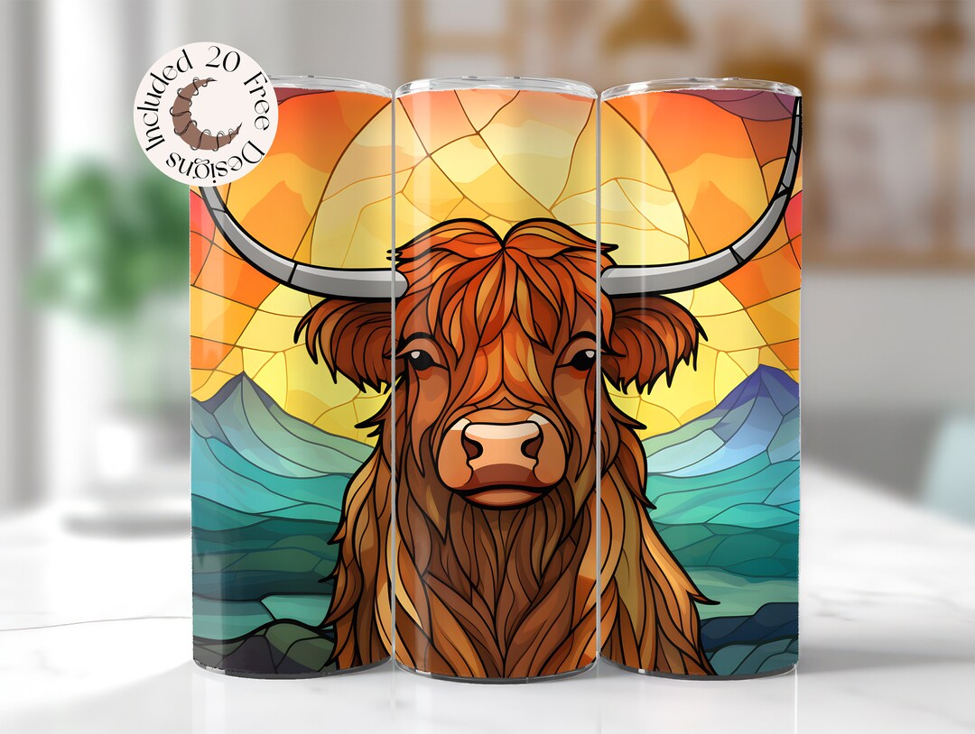 Cute Baby Highland Cow Tumbler Wrap 20oz Baby Highland Cow Tumbler Wrap ...