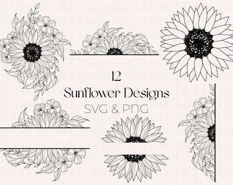 Sunflower SVG Bundle: Spring Flower PNG (Digital Marketing)