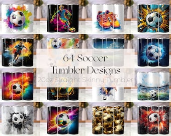 Soccer Tumbler Wrap Bundle Soccer Ball 20 oz Skinny Tumbler Sublimation Design Soccer Tumbler PNG Soccer Lover Bundle Tumbler Wraps Soccer