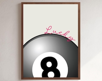 Lucky You Wall Art: 8 Ball Print (Digital Download)