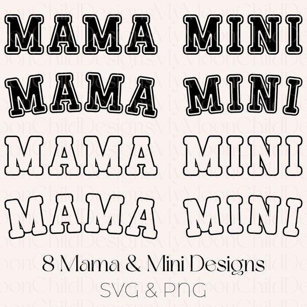 Mama and Mini SVG Mom SVG Mama Mini PNG Mom Clipart Mothers Day svg Mothers Gift for Mom Shirt Boy Mom svg Girl Mom png Family Clipart Mama