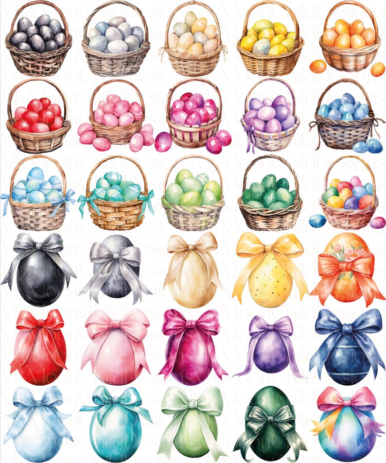 Watercolor Easter Egg Clipart Bundle: Spring PNG (digital Download) - Etsy