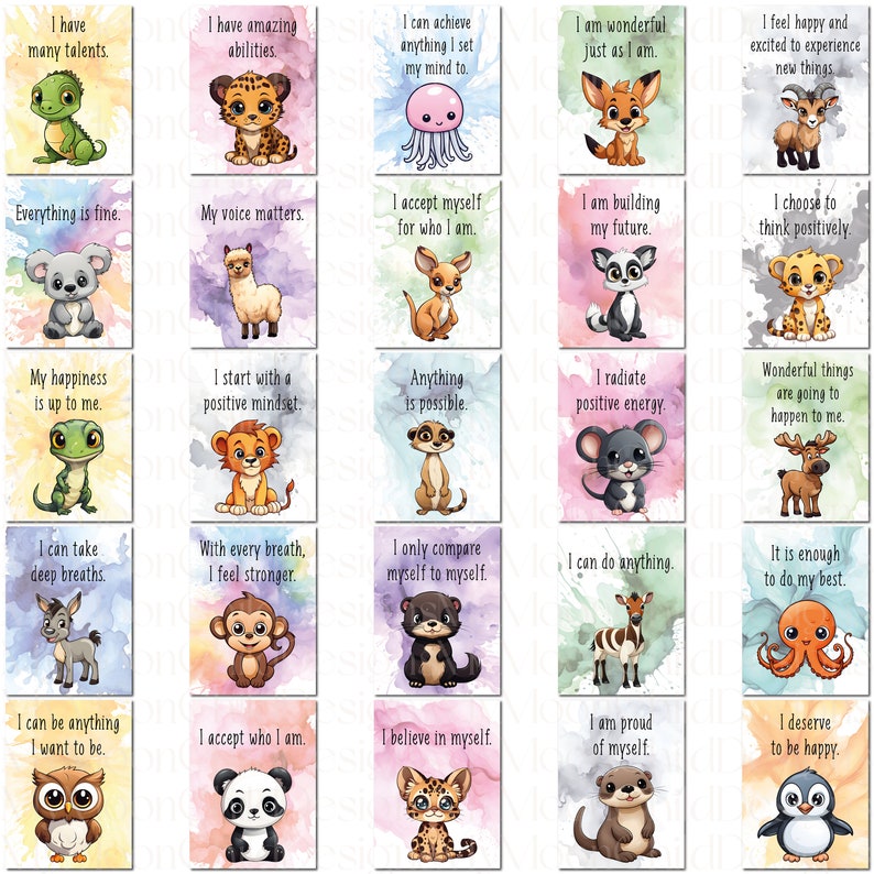 Affirmation Cards for Kids Printable Kids Affirmation Cards Positive Affirmation Cards for Kids Printable Affirmation Cards for Children PNG

This is a Digital Product that includes a bundle of 100 Positive Affirmation Cards for Kids.