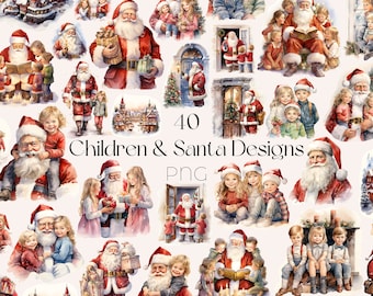 Watercolor Santa Clipart Watercolor Christmas Clipart Christmas Santa Clipart Santa Claus Clipart Bundle Watercolor Santa Clipart Santa PNG