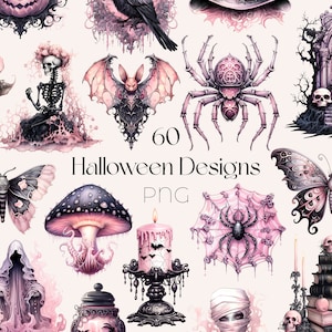 Pastel Halloween Clipart Pastelloween Clipart PNG Bundle Halloween Clip Art Commercial Use Clipart Halloween Watercolor PNG Pastel Goth File