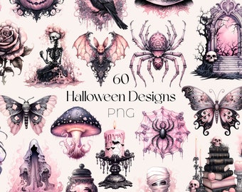 Pastel Halloween Clipart Pastelloween Clipart PNG Bundle Halloween Clip Art Commercial Use Clipart Halloween Watercolor PNG Pastel Goth File