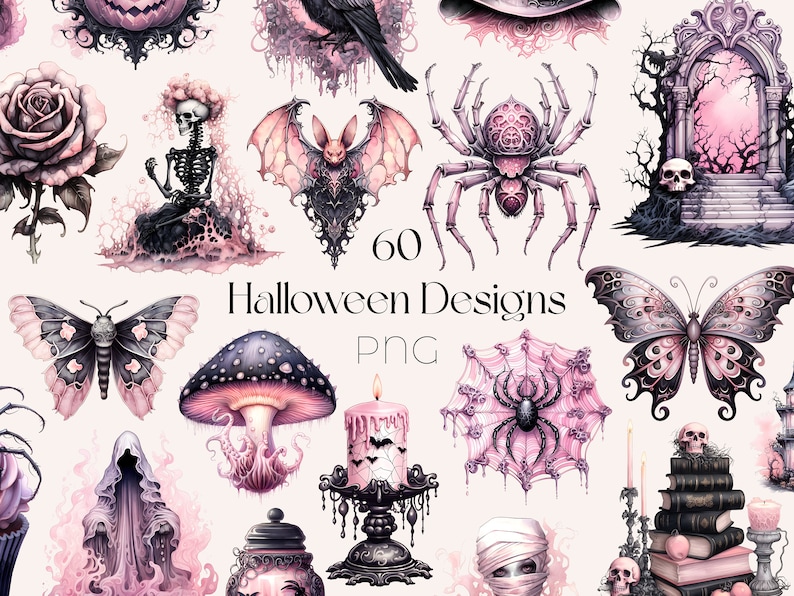 Pastel Halloween Clipart Pastelloween Clipart PNG Bundle Halloween Clip Art Commercial Use Clipart Watercolor Halloween PNG Pastel Goth File

This is a Digital Product that includes a bundle of 60 Pastel Halloween Clipart Watercolor designs.