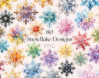 Watercolor Snowflake Clipart Winter Watercolor Clipart Christmas Watercolor Clipart Winter Snowflake Clipart Christmas Snowflake Clipart PNG